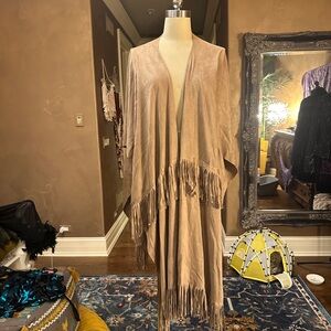 Long Ultrasoft Suede Cardigan Scarf NWOT